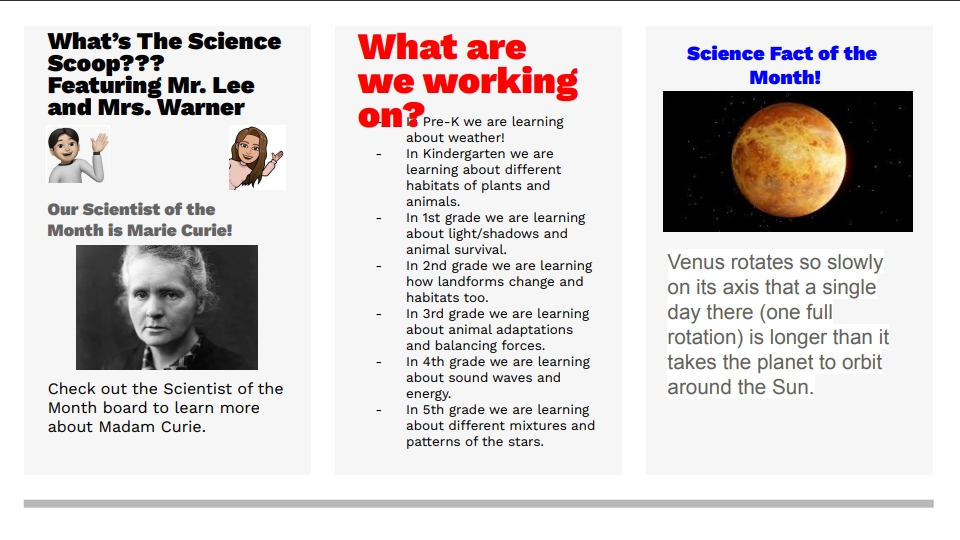 What's the Science Scoop? Newsletter
