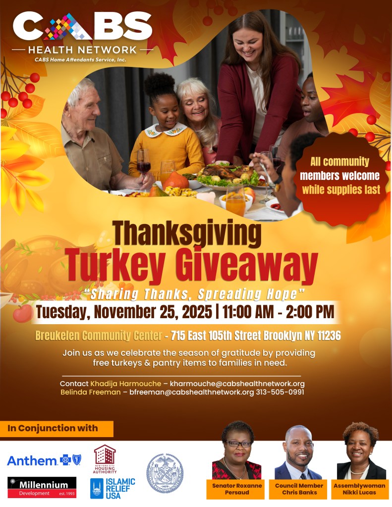 Free Turkey Giveaway flyer 11/25/25