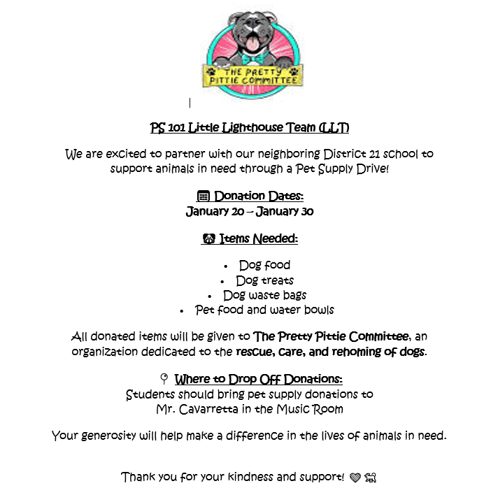Pet Supply Drive flyer