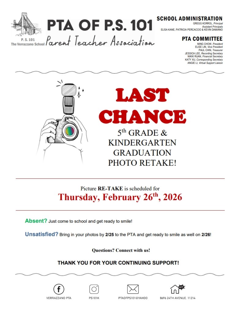 PTA Graduation Pictures retake flyer