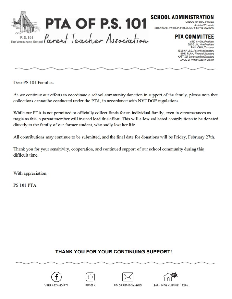 PTA Collection letter
