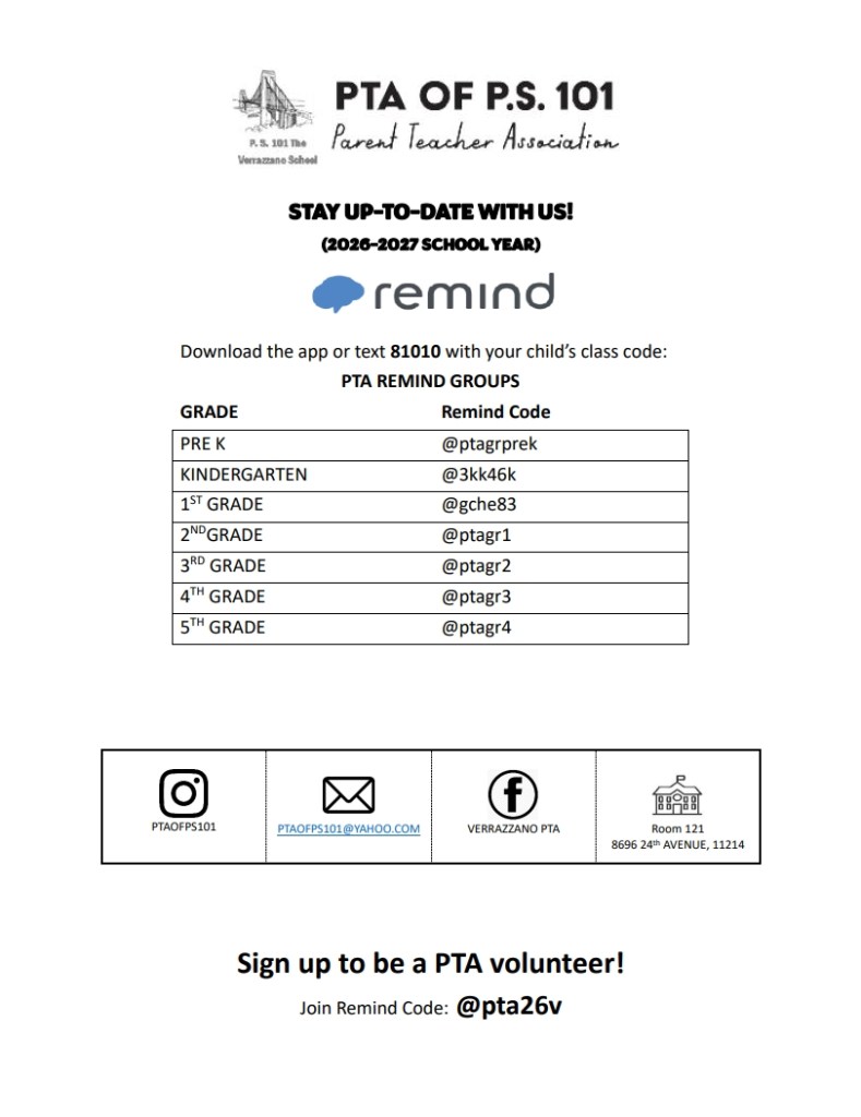 PTA Contact flyer