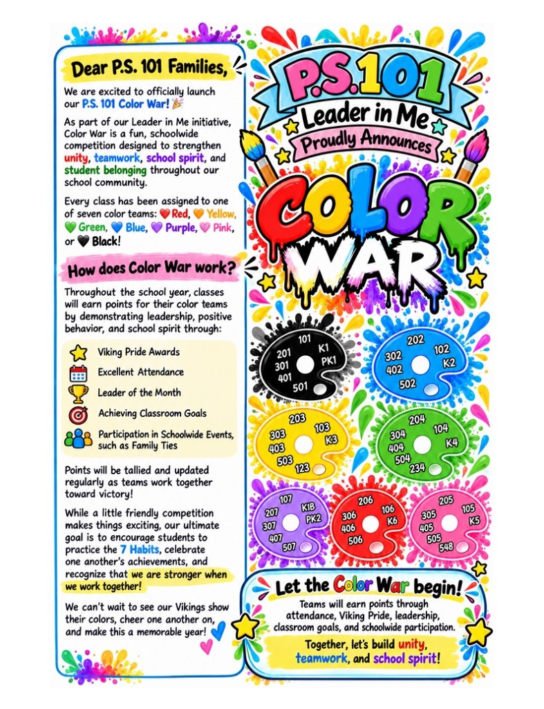 Leader in Me Color War flyer